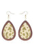 Teardrop hide and wood earring LECCE