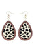 Teardrop hide and wood earring LECCE