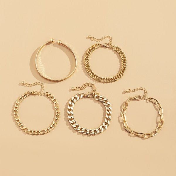 stacking chain link bracelet set