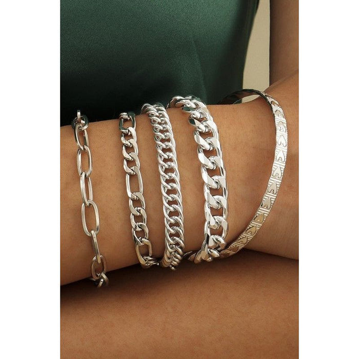 stacking chain link bracelet set