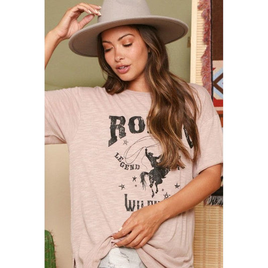 Rodeo graphic print top