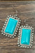 1.7" Long Natural Turquoise Earring - LECCE