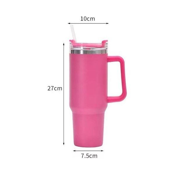 40 oz travel tumbler with handle and straw