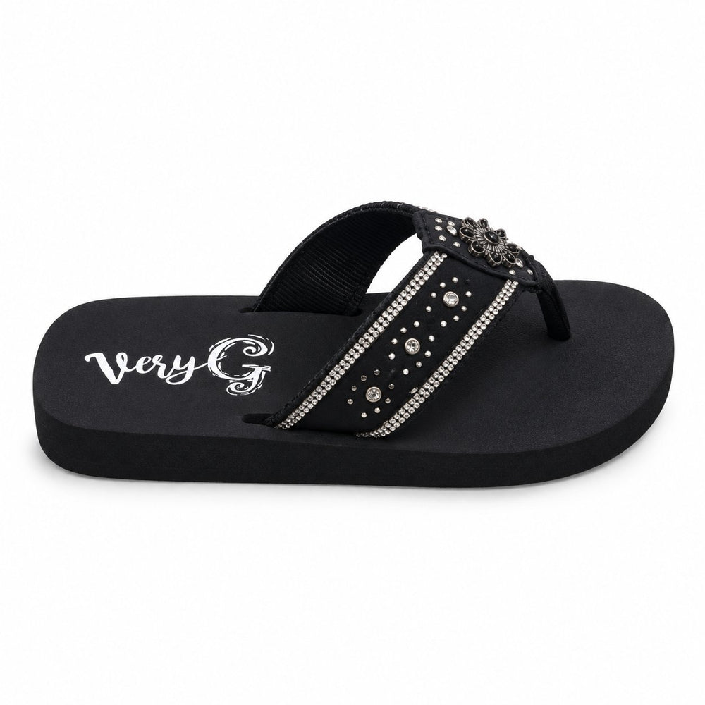 Gypsy jazz flip flop by very g - howdy — single shoe facing right on white background