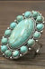 2" long Natural Turquoise Adjustable Ring - LECCE