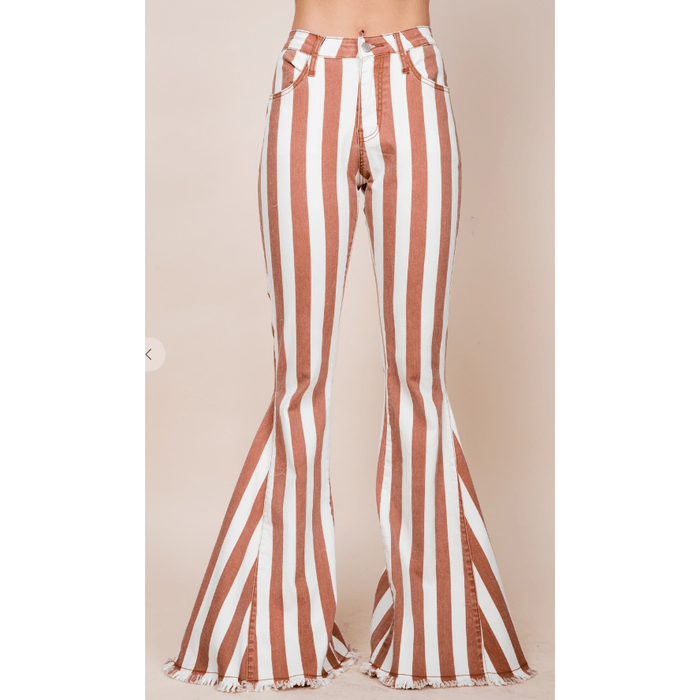 striped bell jeans