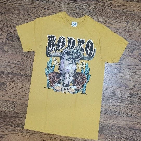 Camiseta Rodeo Cowskull Rosas