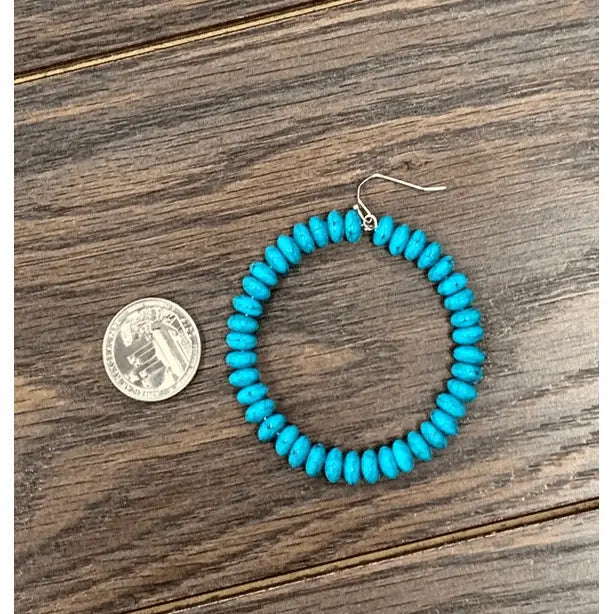 2.5" Long 8mm Beaded Hoop - LECCE