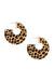 BROWN LEOPARD PRINT HOOP EARRINGS LECCE