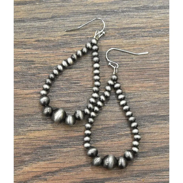 Gradual Navajo Pearl Tear Drop Earrings isac trading