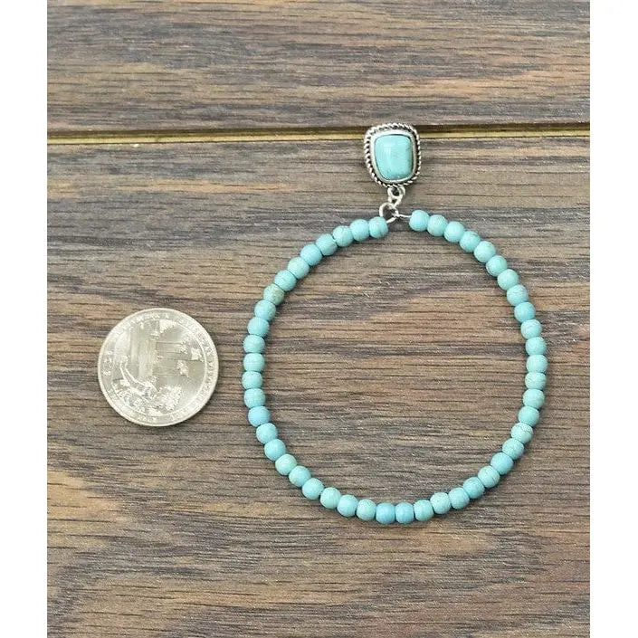 Turquoise hoop post earrings LECCE