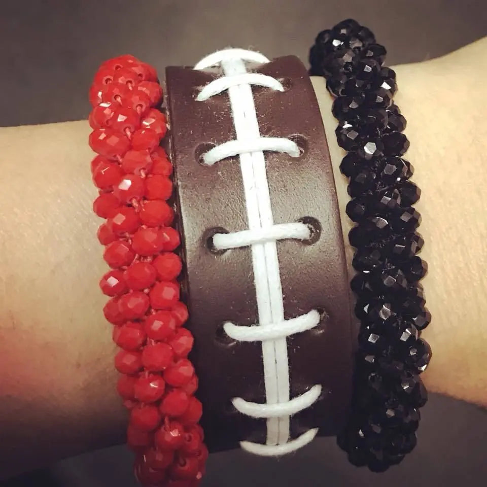 FOOTBALL LEATHER SNAP BRACELET