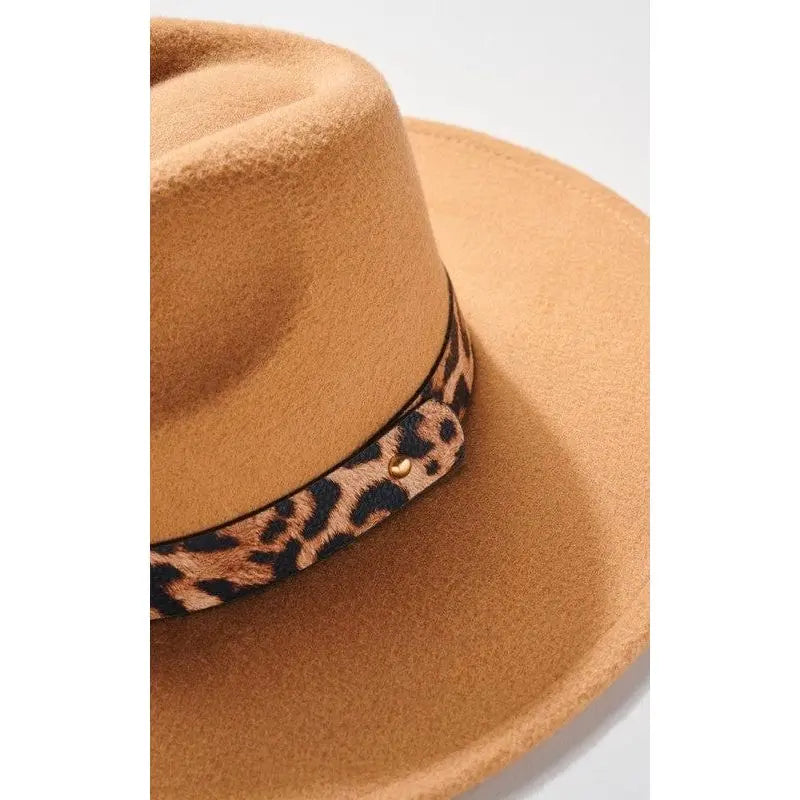 Panama rancher hat with animal print strap LECCE