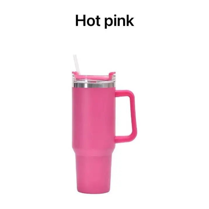 40 oz travel tumbler with handle and straw - LECCE
