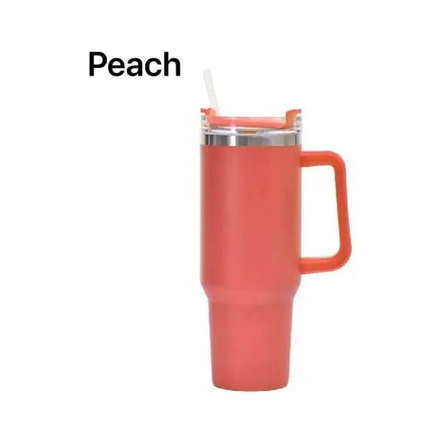 40 oz travel tumbler with handle and straw - LECCE