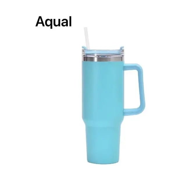 40 oz travel tumbler with handle and straw - LECCE