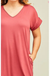 Solid v-neck dress featuring pocket detail vendor-unknown