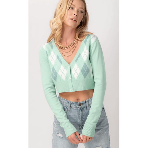 Knit Cropped Button Cardigan