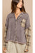 Distressed Mix Plaid Jacket Pole