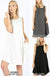 SLEEVELESS ROUND HEM SWING DRESS - SIDE POCKETS