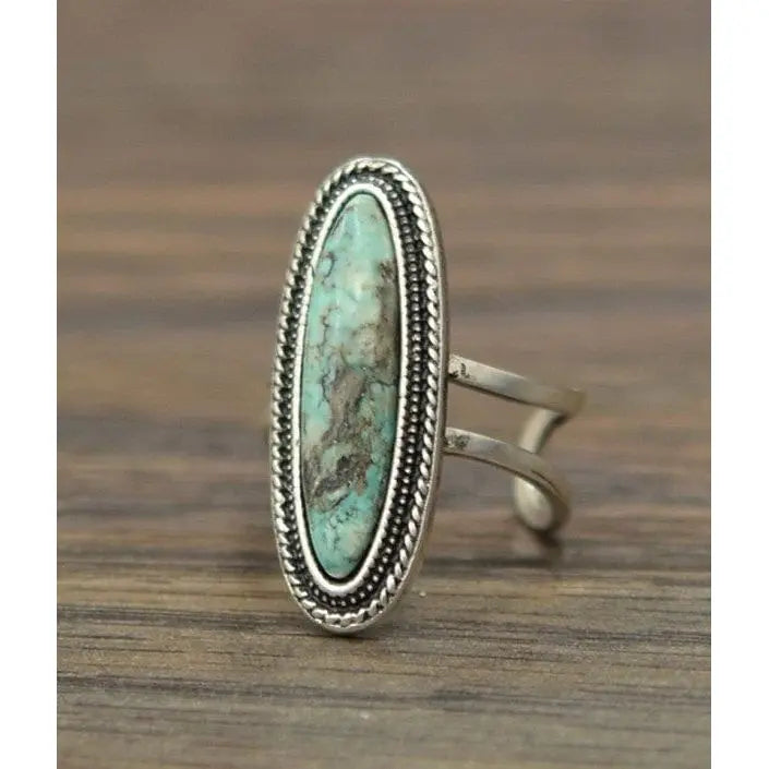 Anillo ajustable turquesa natural