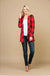  Plaid print open front cardigan 