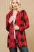  Plaid print open front cardigan 