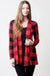  Plaid print open front cardigan 