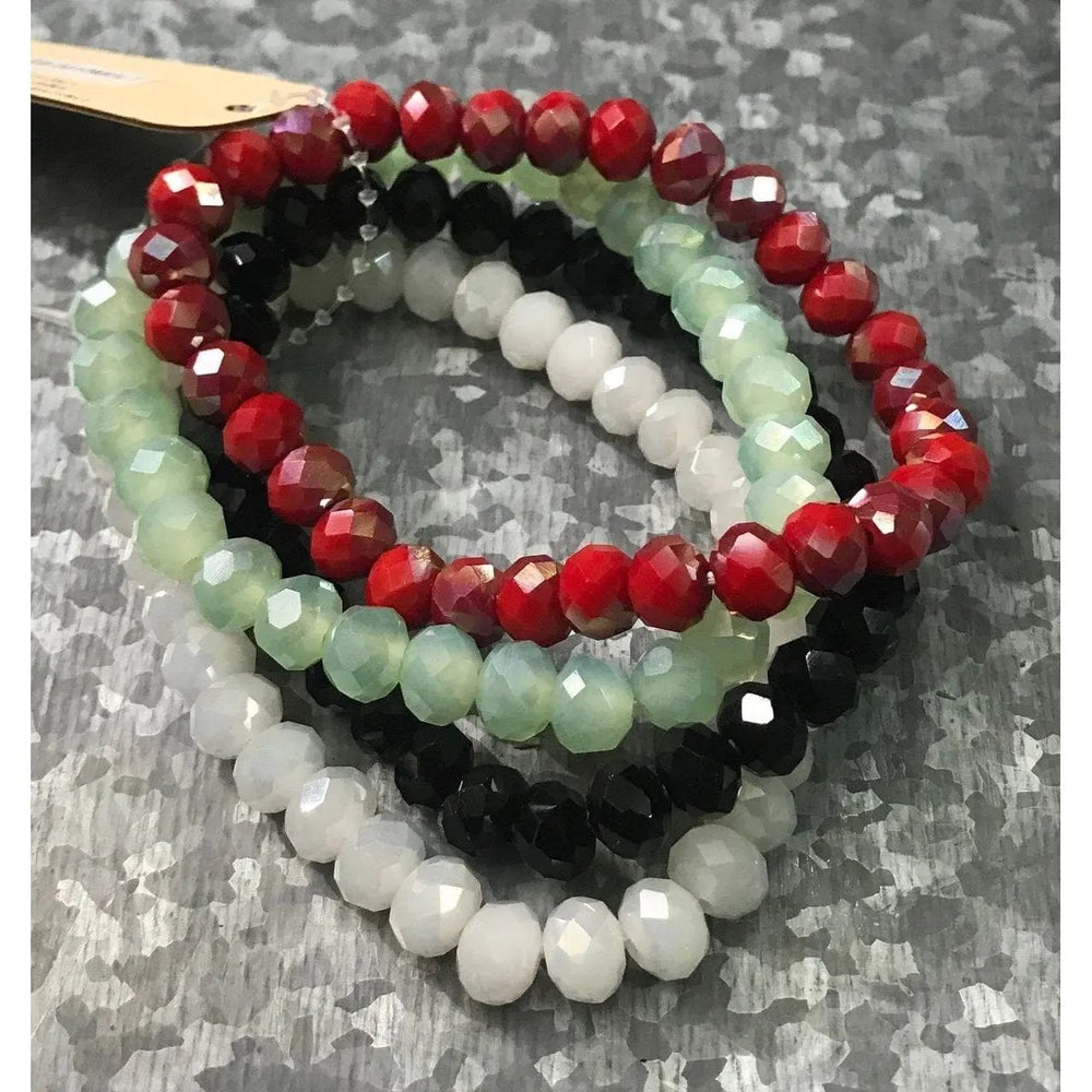 4PC CRYSTAL BRACELET SET SB-0910MUL7