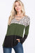 ANIMAL PRINT AND SOLID CONTRAST TOP LECCE