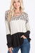ANIMAL PRINT AND SOLID CONTRAST TOP LECCE