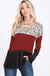 ANIMAL PRINT AND SOLID CONTRAST TOP LECCE