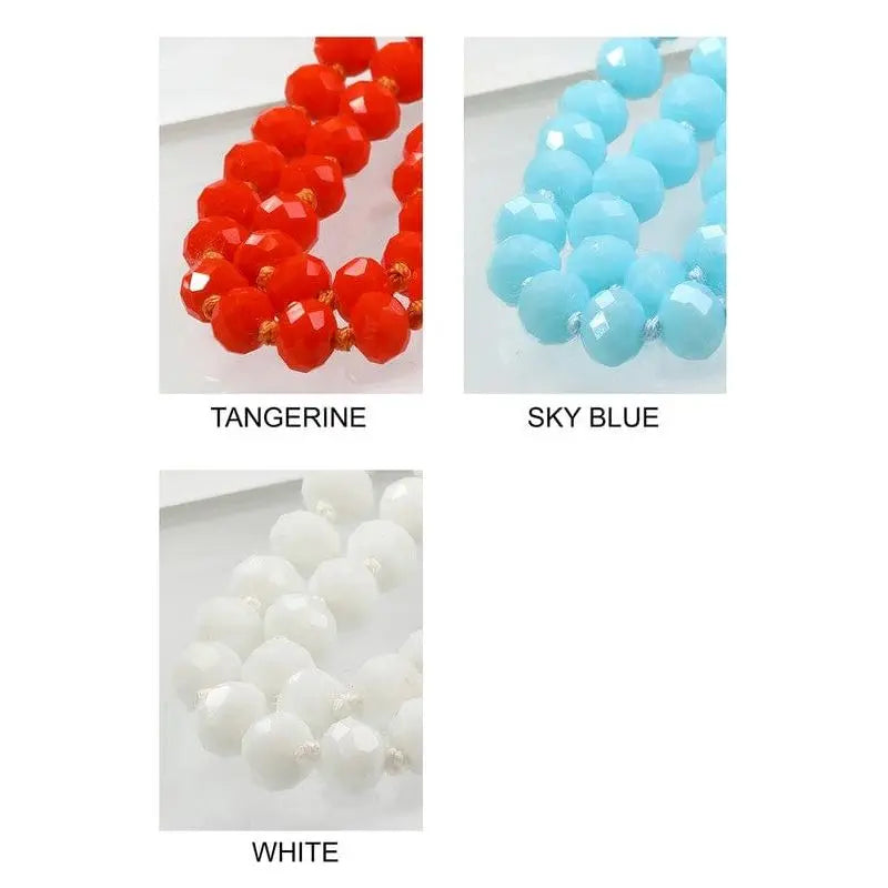 GLASS BEAD AND KNOTTED THREAD LONG NECKLACE LECCE