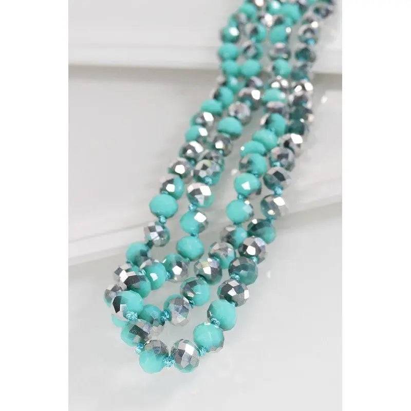 GLASS BEAD AND KNOTTED THREAD LONG NECKLACE LECCE