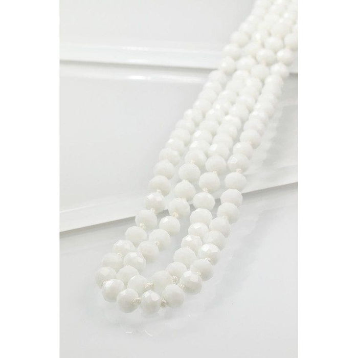 GLASS BEAD AND KNOTTED THREAD LONG NECKLACE