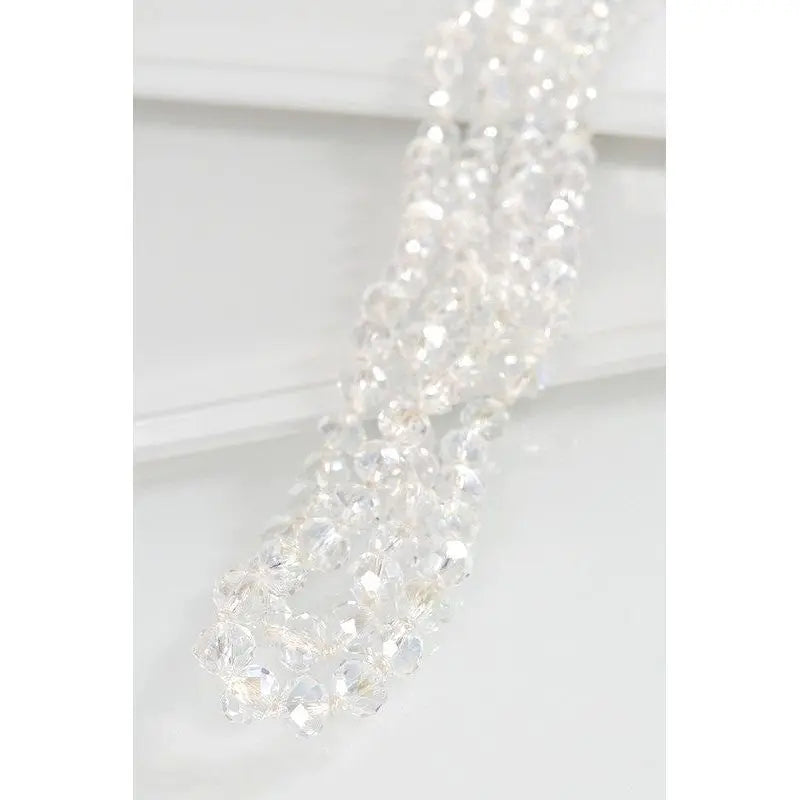 GLASS BEAD AND KNOTTED THREAD LONG NECKLACE LECCE