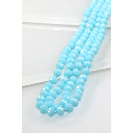 GLASS BEAD AND KNOTTED THREAD LONG NECKLACE