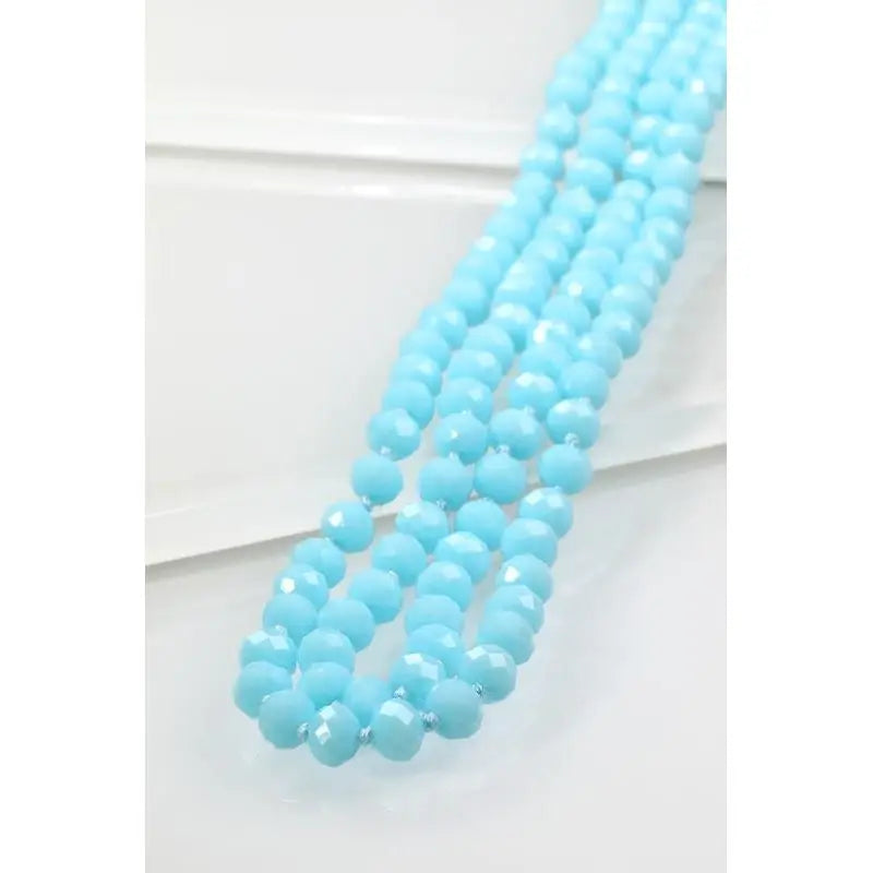 GLASS BEAD AND KNOTTED THREAD LONG NECKLACE LECCE