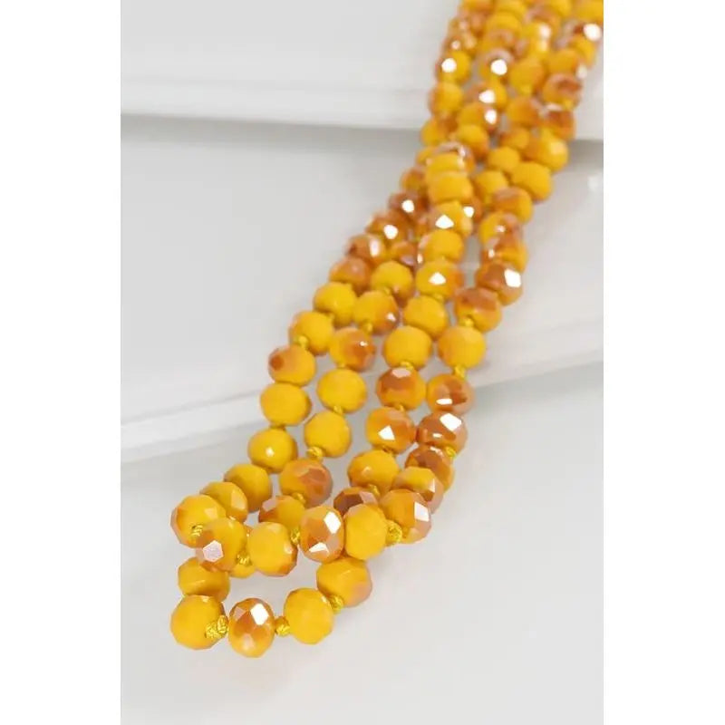GLASS BEAD AND KNOTTED THREAD LONG NECKLACE LECCE