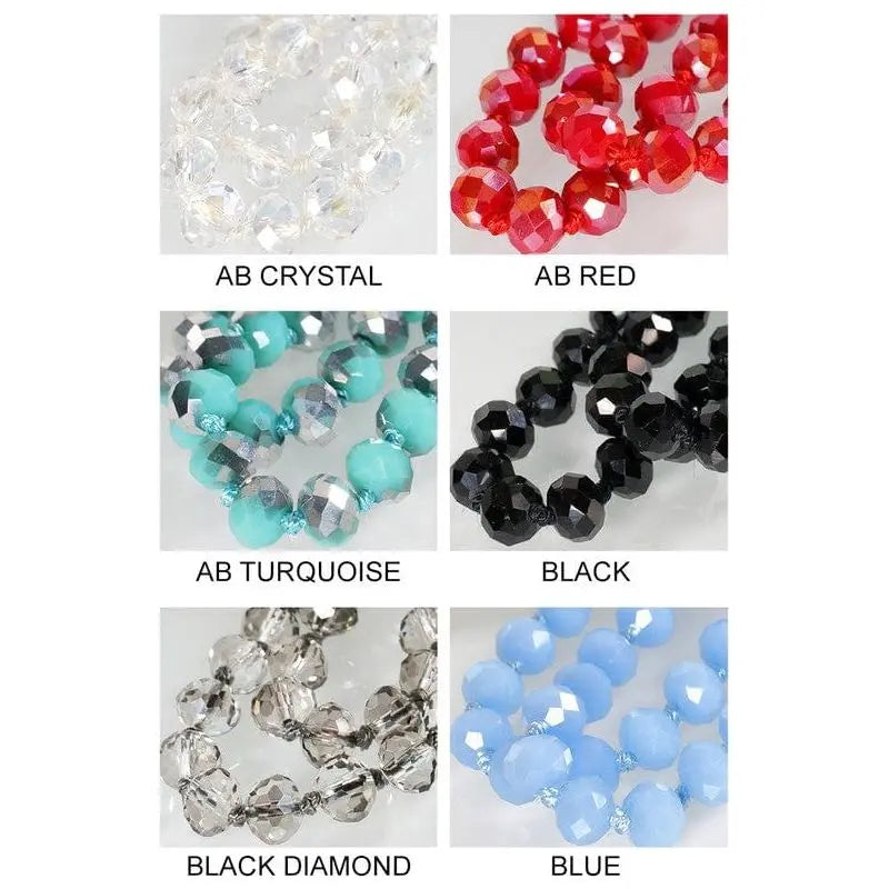 GLASS BEAD AND KNOTTED THREAD LONG NECKLACE LECCE