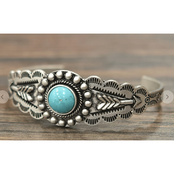Natural Turquoise C cuff bracelet