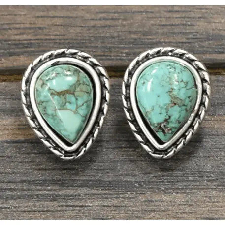 Natural turquoise drop earrings
