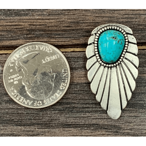 1" Long, Natural Turquoise Post Earrings