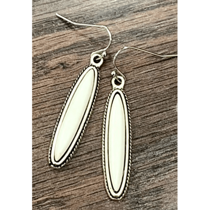 1.5" Long, Natural White Turquoise Earrings