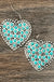 1.4" Long, Heart Clustered Turquoise Earrings LECCE