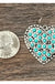 1.4" Long, Heart Clustered Turquoise Earrings LECCE