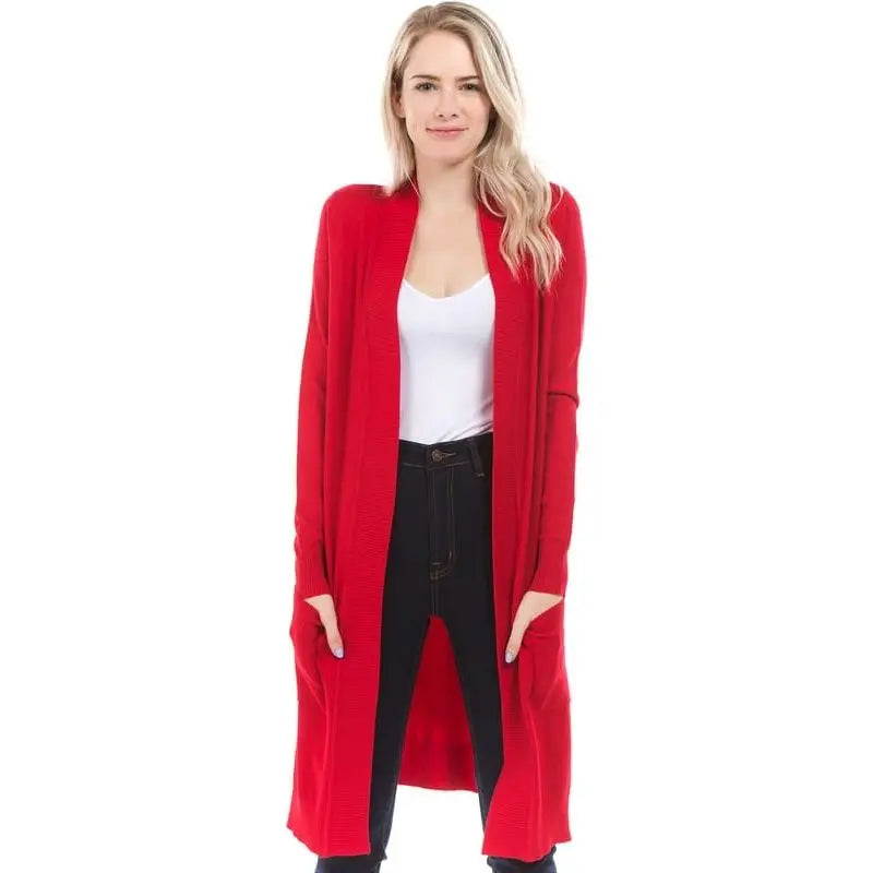 Solid Long Open Cardigan LECCE