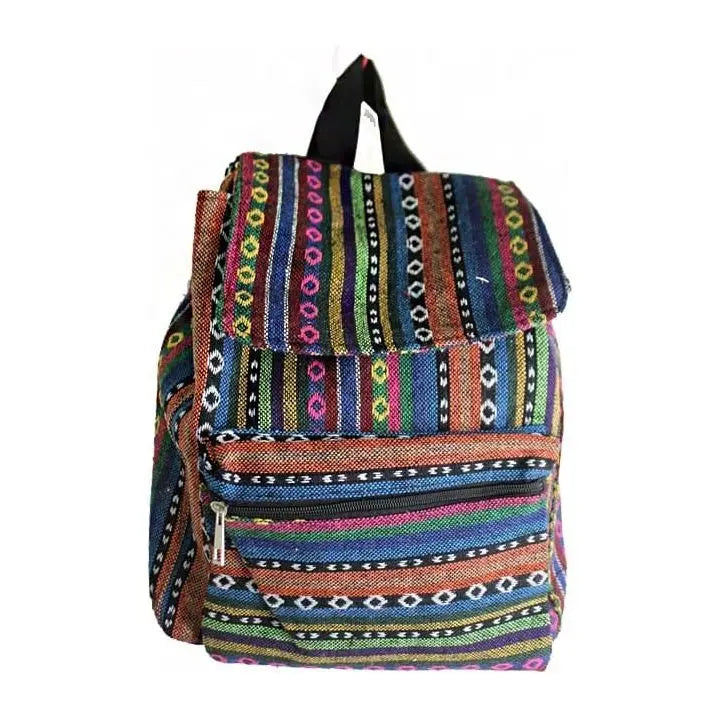 Tribal Boho Canvas Multi Colored Back Pack LECCE