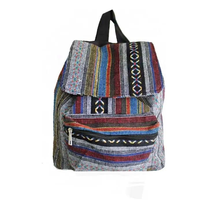 Tribal Boho Canvas Multi Colored Back Pack LECCE
