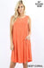 SLEEVELESS ROUND HEM SWING DRESS - SIDE POCKETS